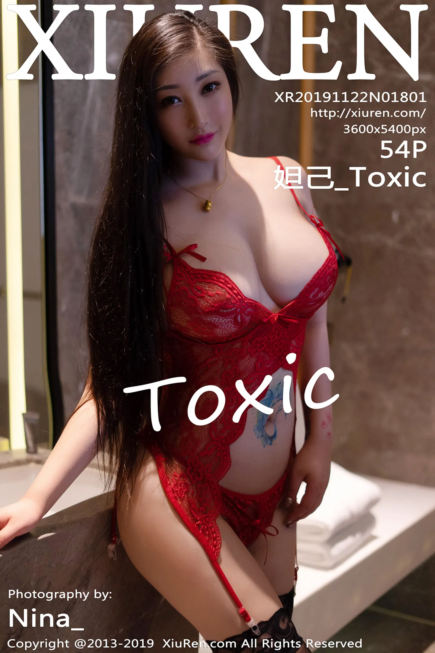 [XiuRen秀人网]No.1801_女神妲己_Toxic三亚旅拍猩红镂空内衣配吊带黑丝完美诱惑写真54P-秀人网 - XiuRen.Pro